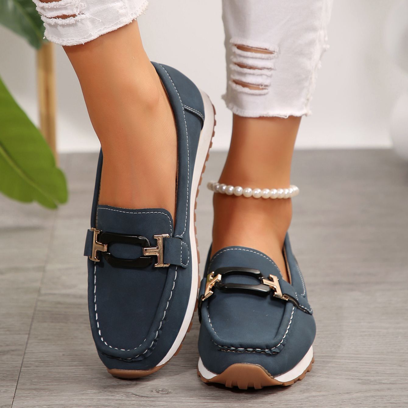 Women's Slip-On Platform Casual Loafers