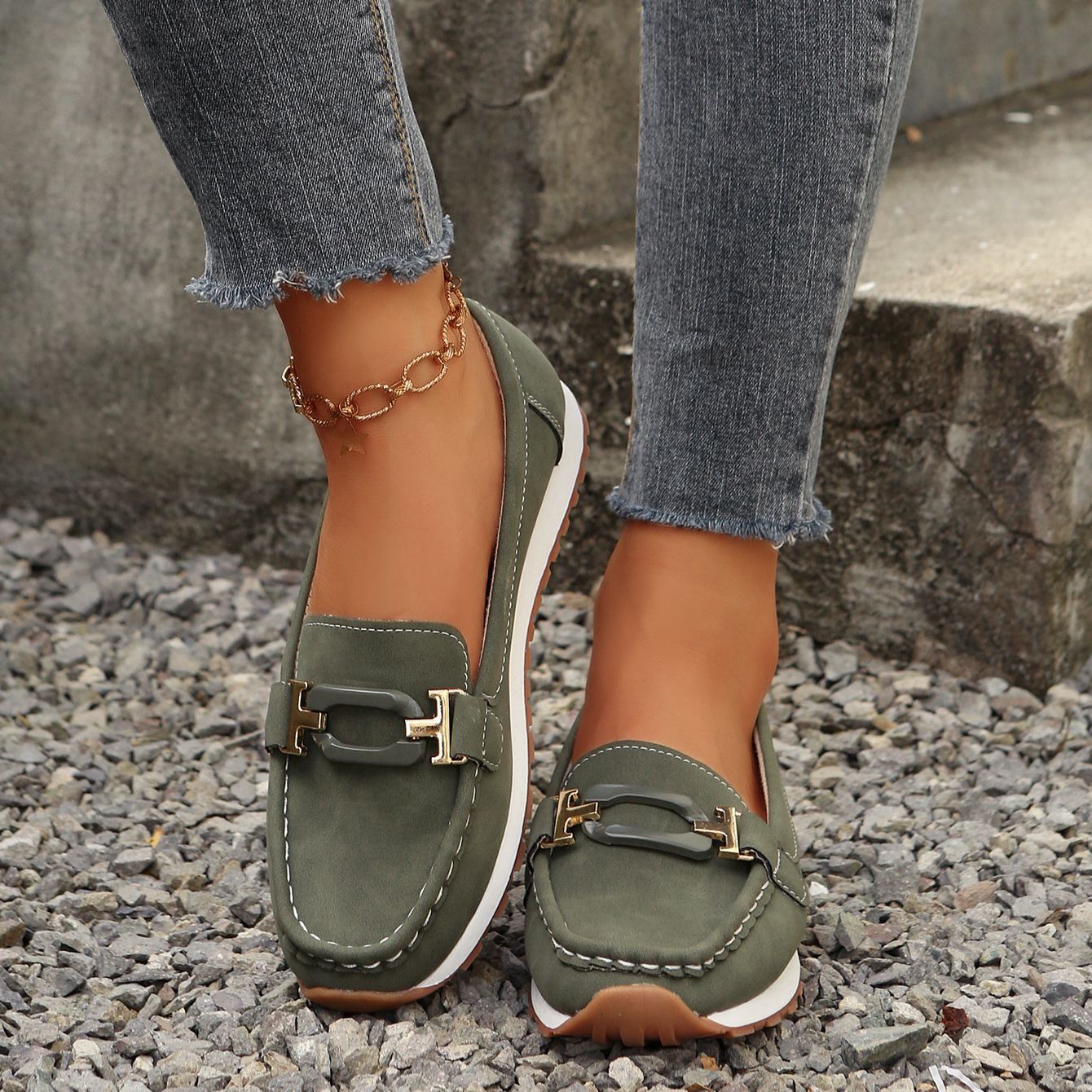 Women's Slip-On Platform Casual Loafers