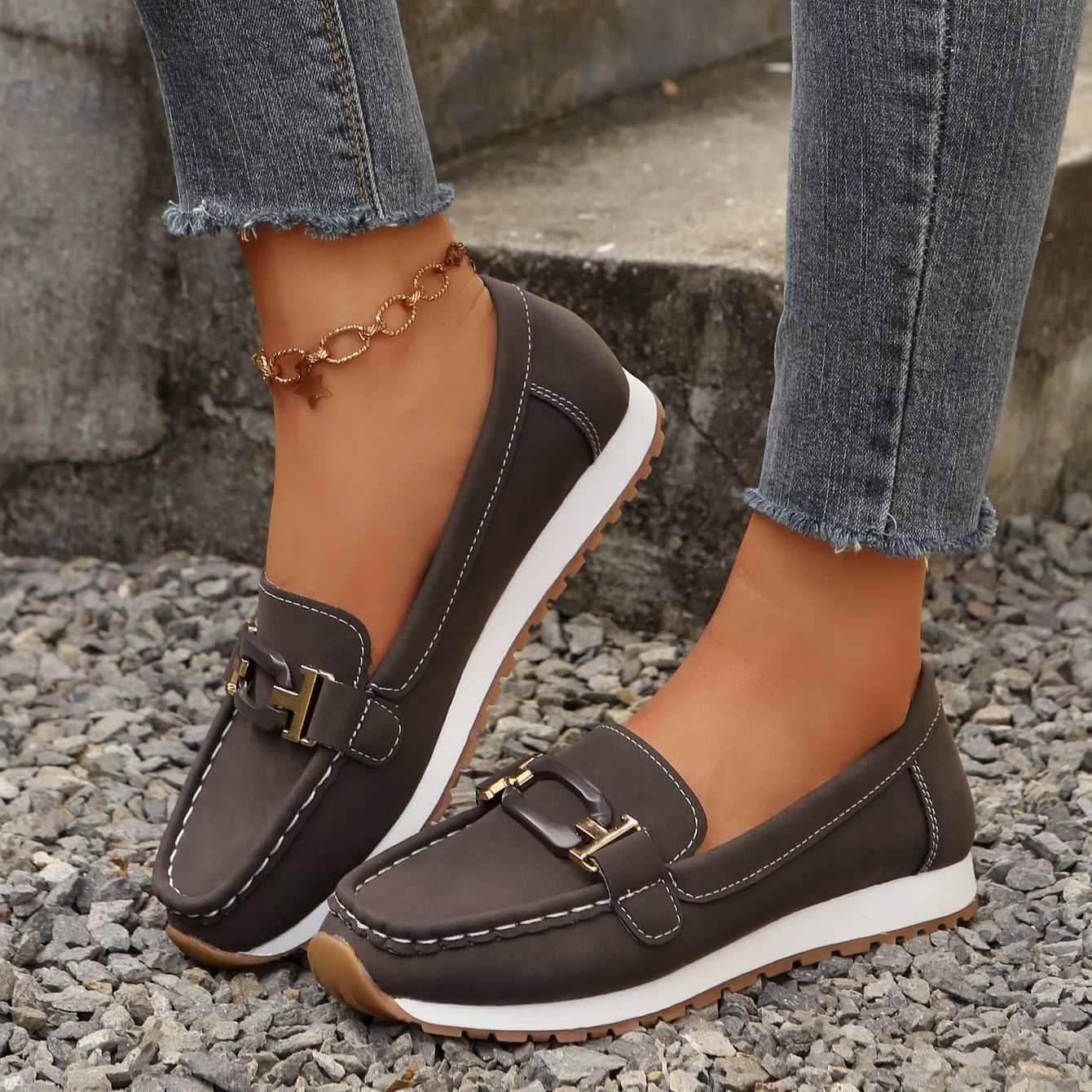Women's Slip-On Platform Casual Loafers