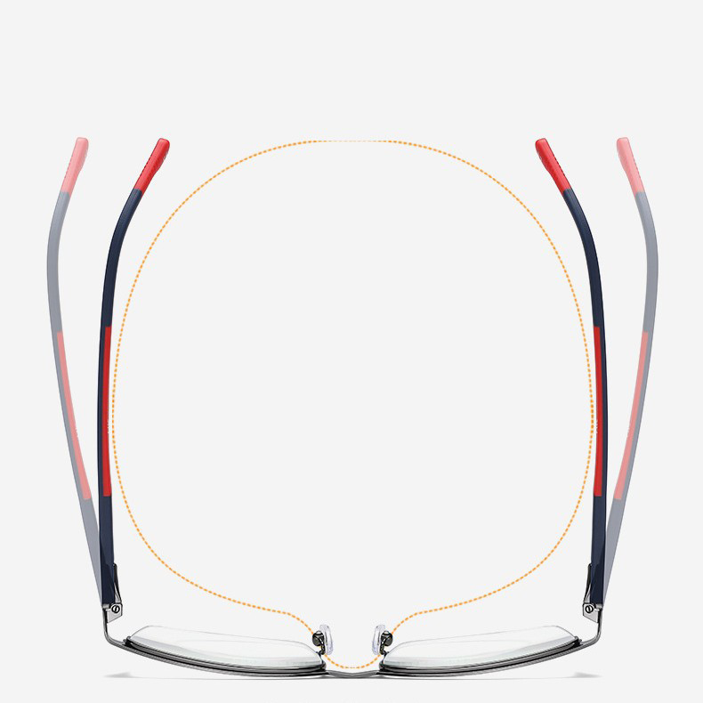 STYLISH RETRO HALF-RIM MULTIFOCAL READING GLASSES