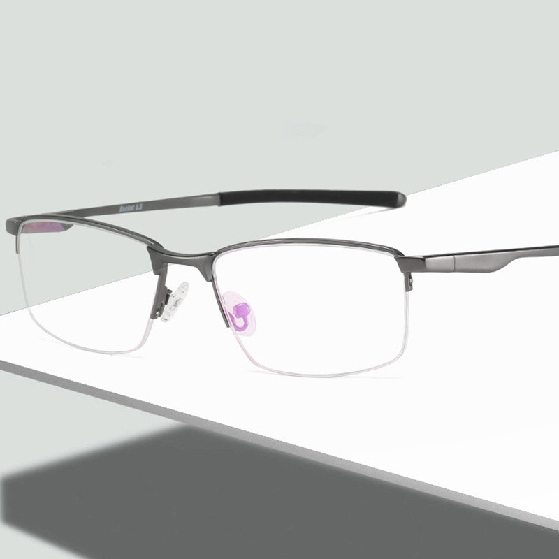 LUNETTES DE LECTURE SEMI-CERCLÉES MULTIFOCALES PHOTOCHROMIQUES, STYLE BUSINESS MINIMALISTE