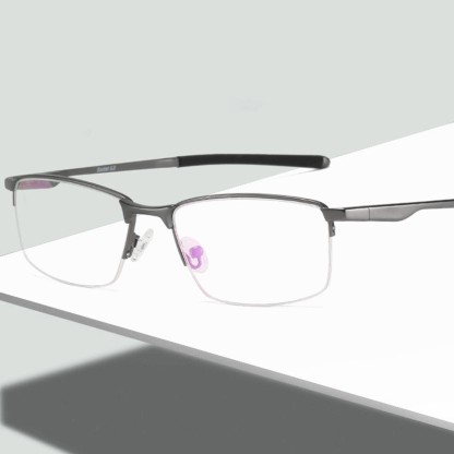 LUNETTES DE LECTURE SEMI-CERCLÉES MULTIFOCALES PHOTOCHROMIQUES, STYLE BUSINESS MINIMALISTE