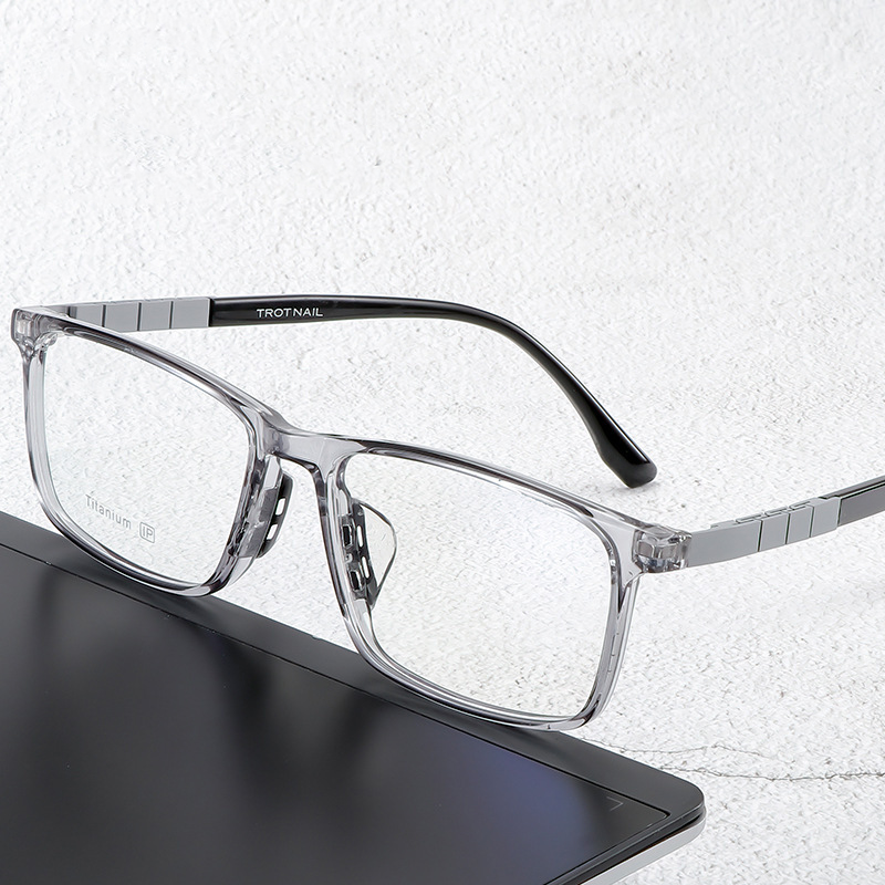 SQUARE ULTRA-LIGHT PURE TITANIUM FULL FRAME ANTI-BLUE LIGHT READING GLASSES