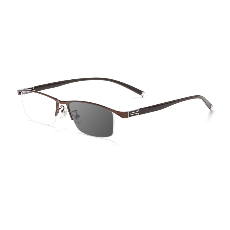 HALF FRAME FASHION STRIPED ULTRA-LIGHT COLOR CHANGING READING GLASSES