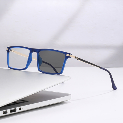 SQUARE SPRING LARGE FRAME PHOTOCHROMIC READING GLASSES