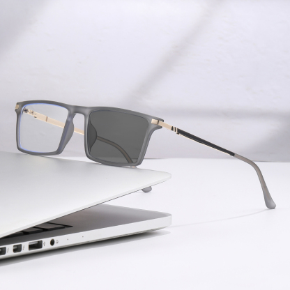 SQUARE SPRING LARGE FRAME PHOTOCHROMIC READING GLASSES