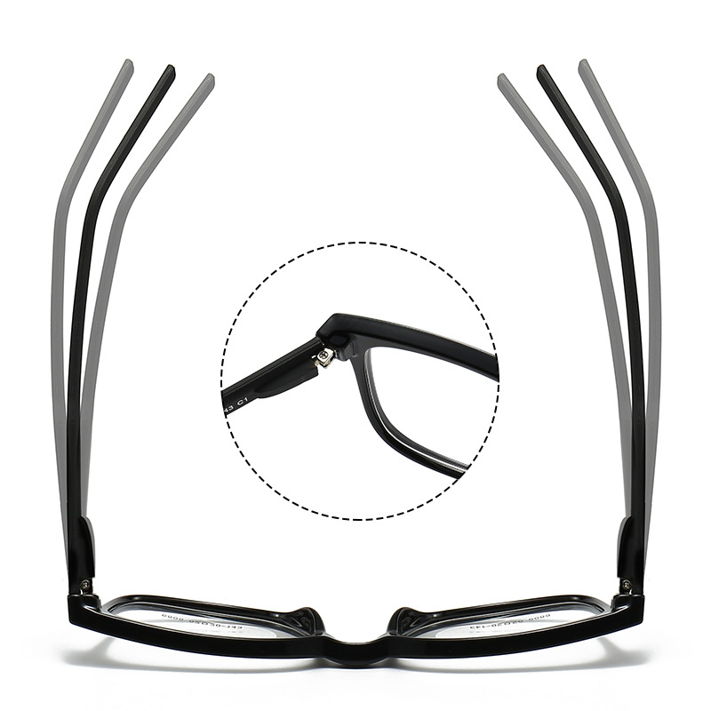 BUSINESS SQUARE LARGE FRAME SPRING HINGE COLOR CHANGING READING GLASSES