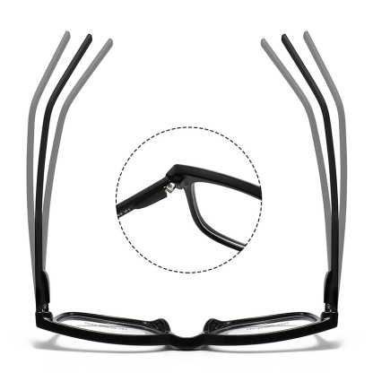 BUSINESS SQUARE LARGE FRAME SPRING HINGE COLOR CHANGING READING GLASSES