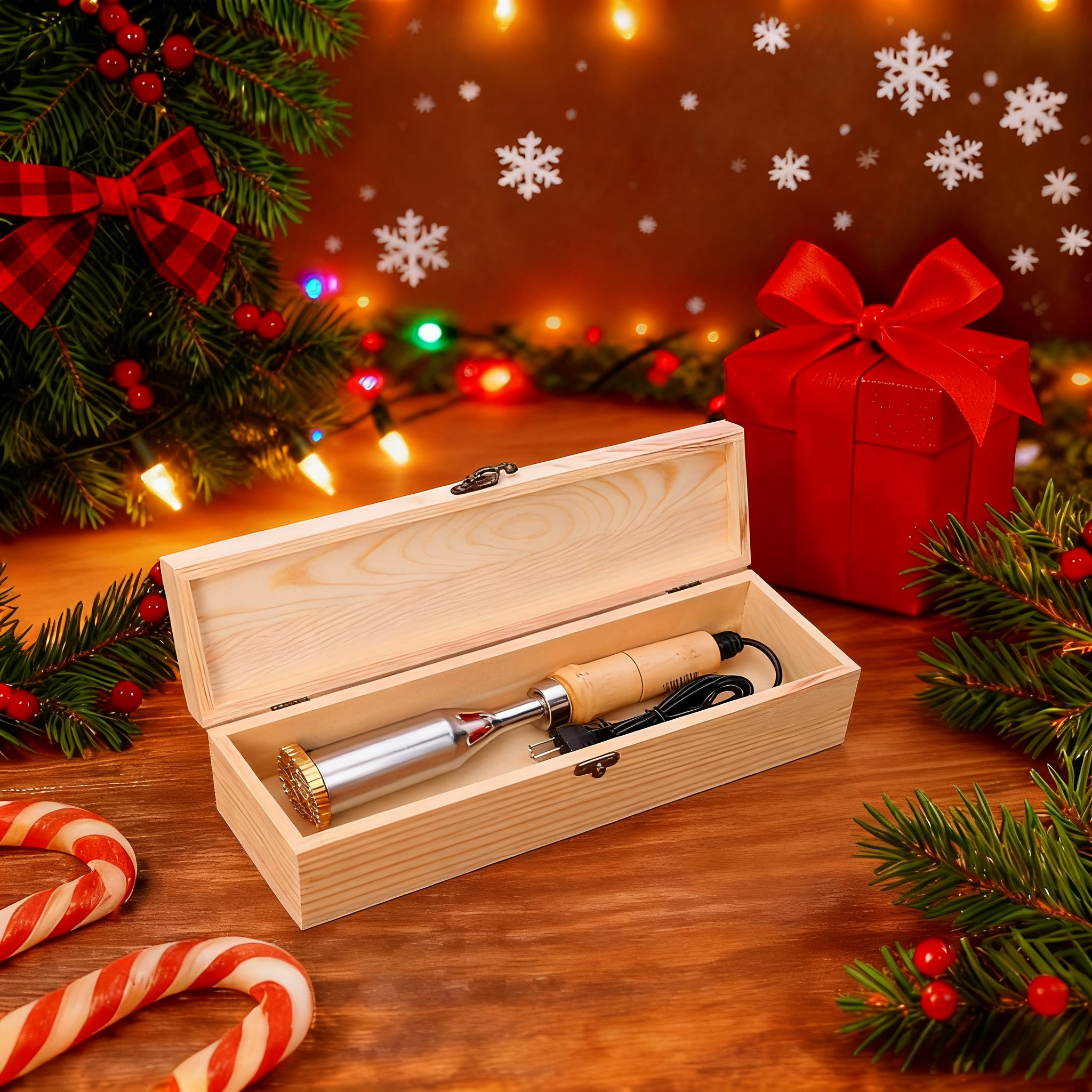 Christmas Gift for Woodworkers, Personalized Electric Branding Iron with Custom Logo Stamp, Wood Burning Tool