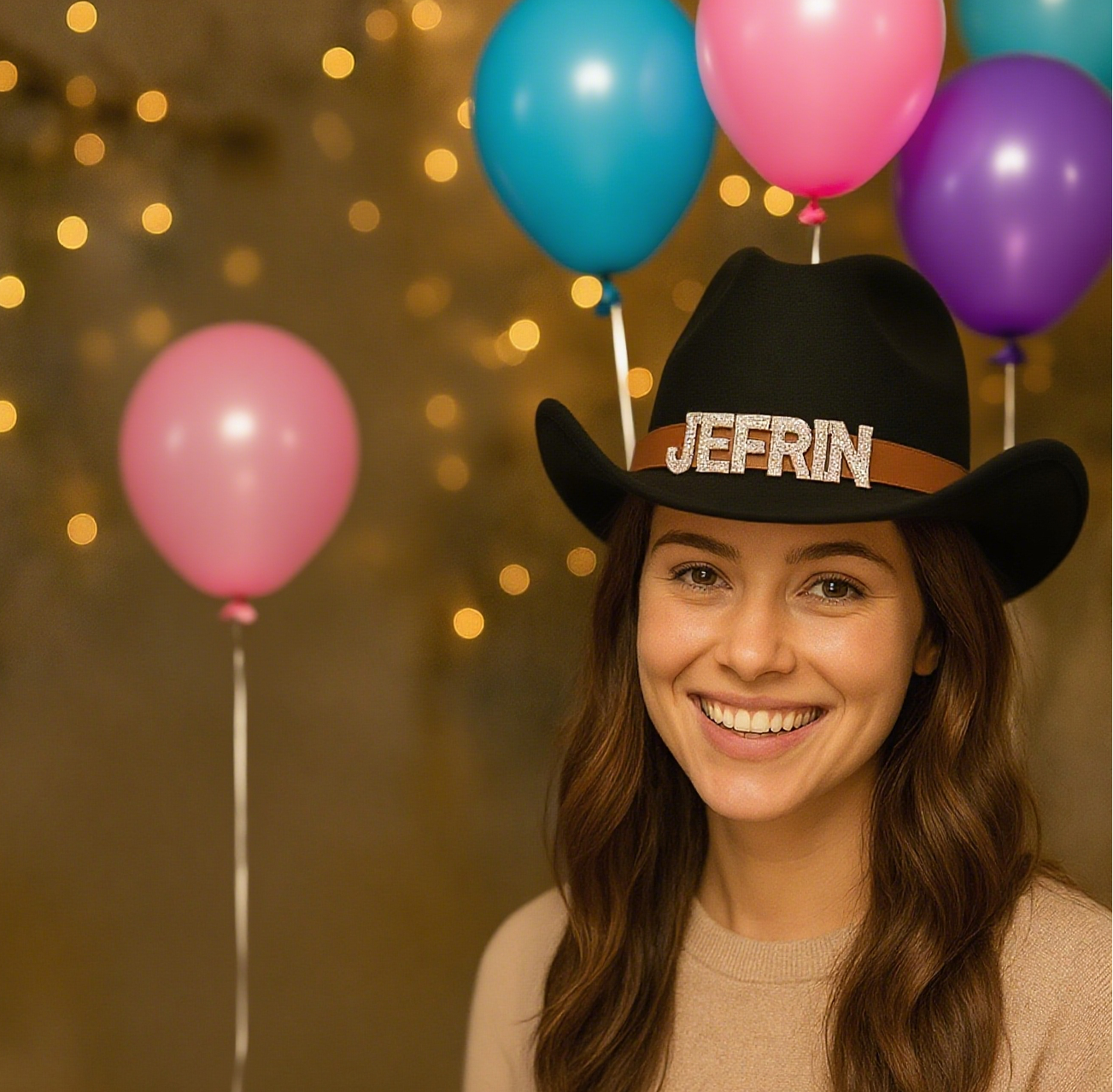 Custom Rhinestone Cowboy Hat – Men & Women’s Western Hat, Personalized Fashion Accessory, Perfect for Western Weddings, Bachelorette Parties, Concerts, Rodeos, Festivals & Halloween