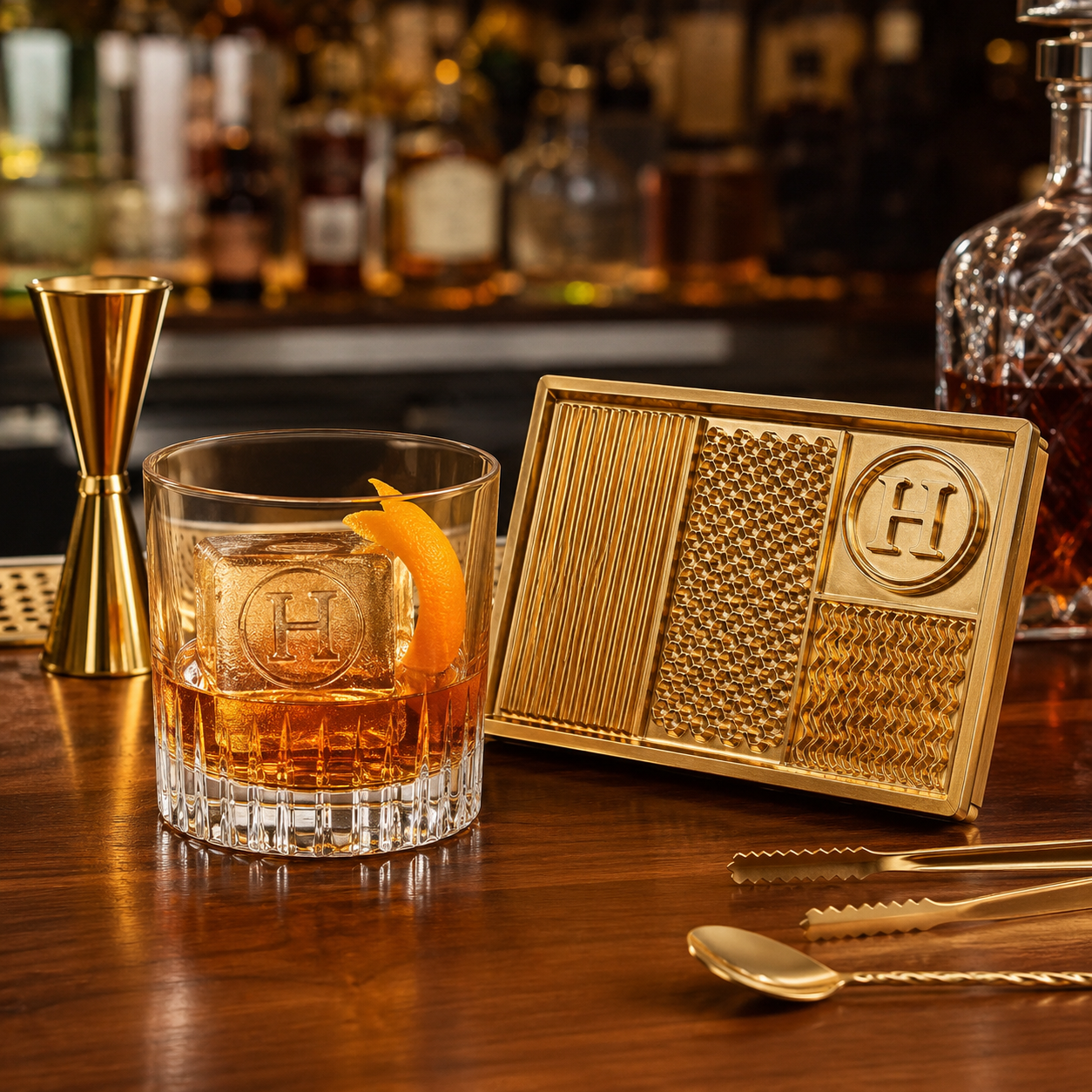 Custom Brass Ice Branding Mold for Whiskey, Cocktails and Bar Service