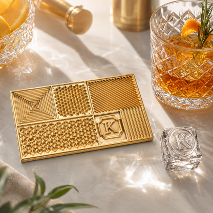Brass Ice Branding Plate with Custom Design for Bartenders and Hosts