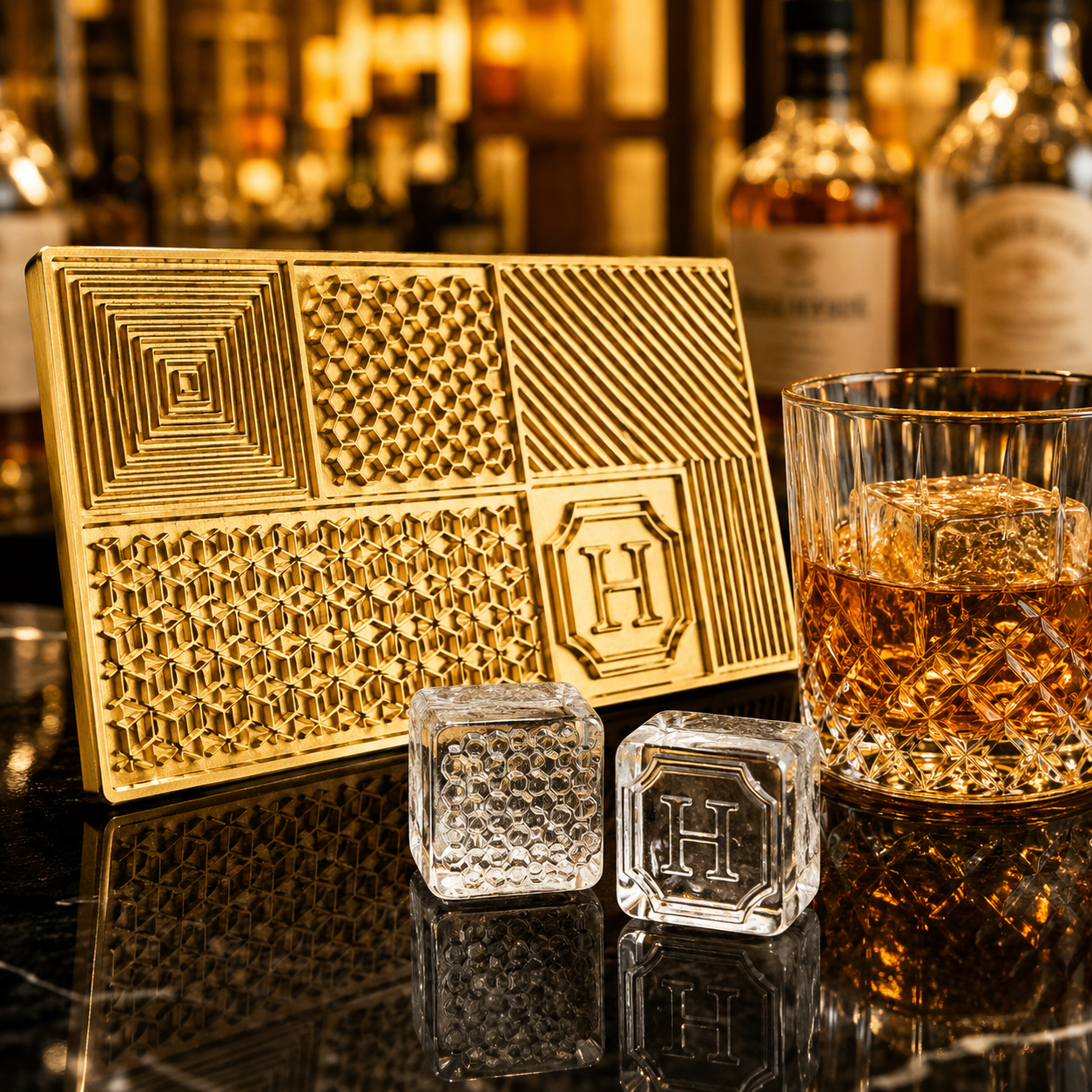 Custom Logo Ice Cube Plate for Weddings, Housewarmings and Bar Gifts