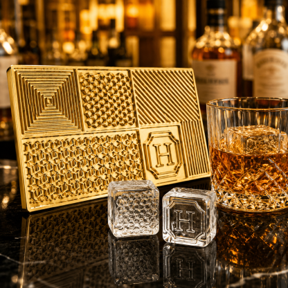 Custom Logo Ice Cube Plate for Weddings, Housewarmings and Bar Gifts