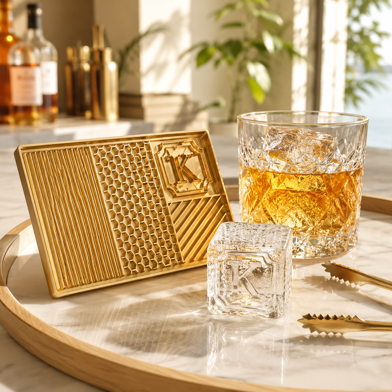 Custom Business Logo Ice Plate for Branded Cubes and Drink Presentation