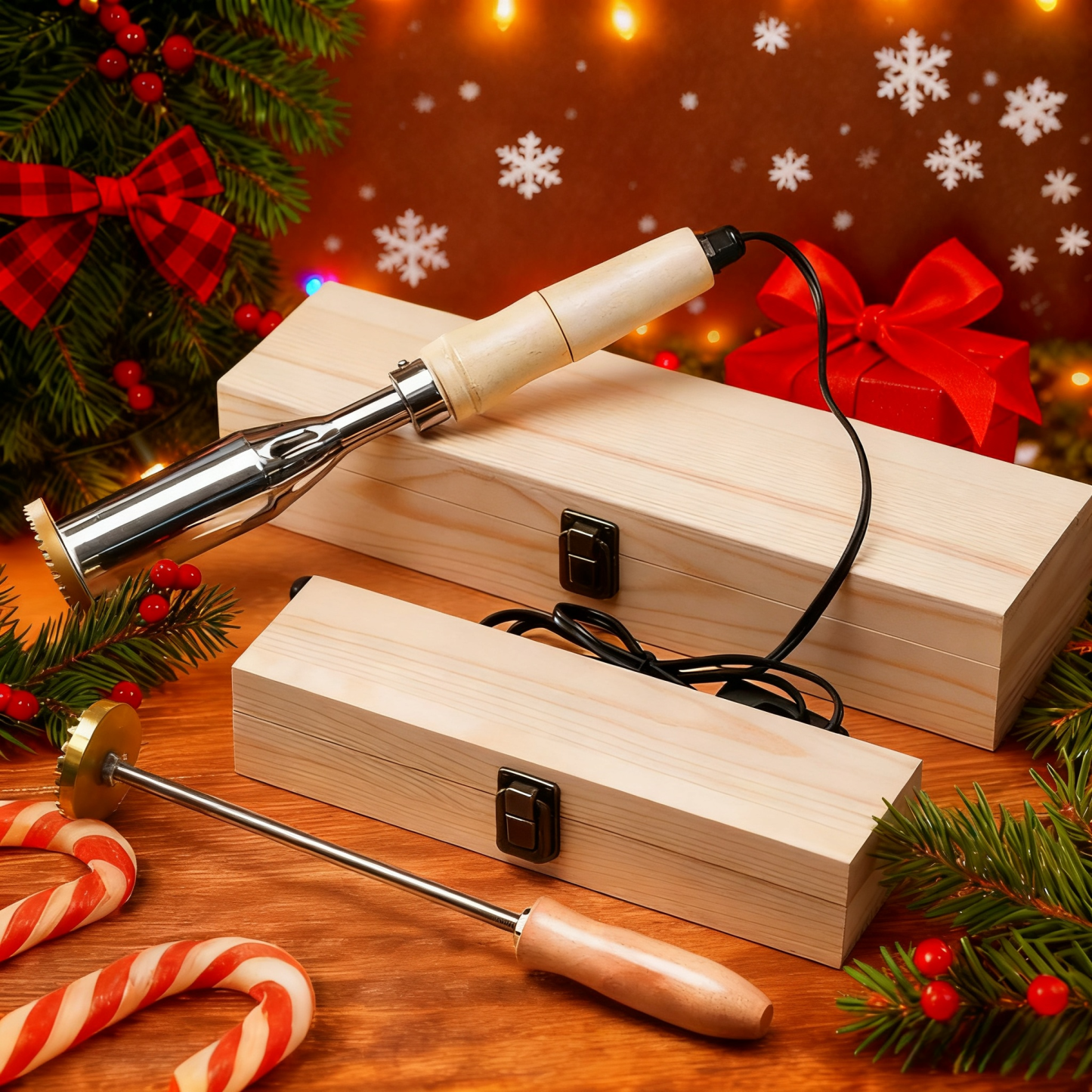 Personalized Wood Branding Iron, Custom Logo Stamp for Christmas Gift, Electric Brand Iron for Workshop Use