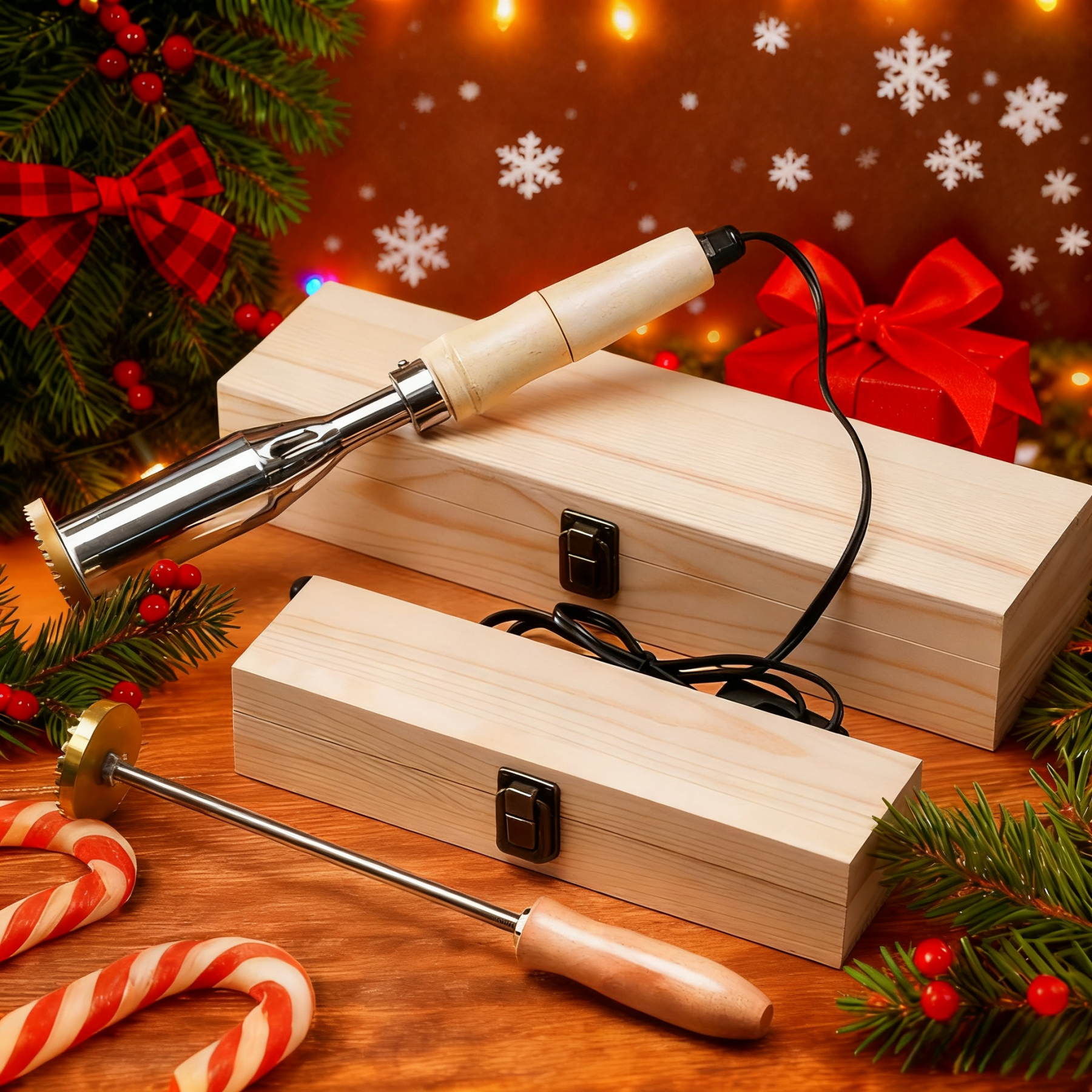 Personalized Wood Branding Iron, Custom Logo Stamp for Christmas Gift, Electric Brand Iron for Workshop Use