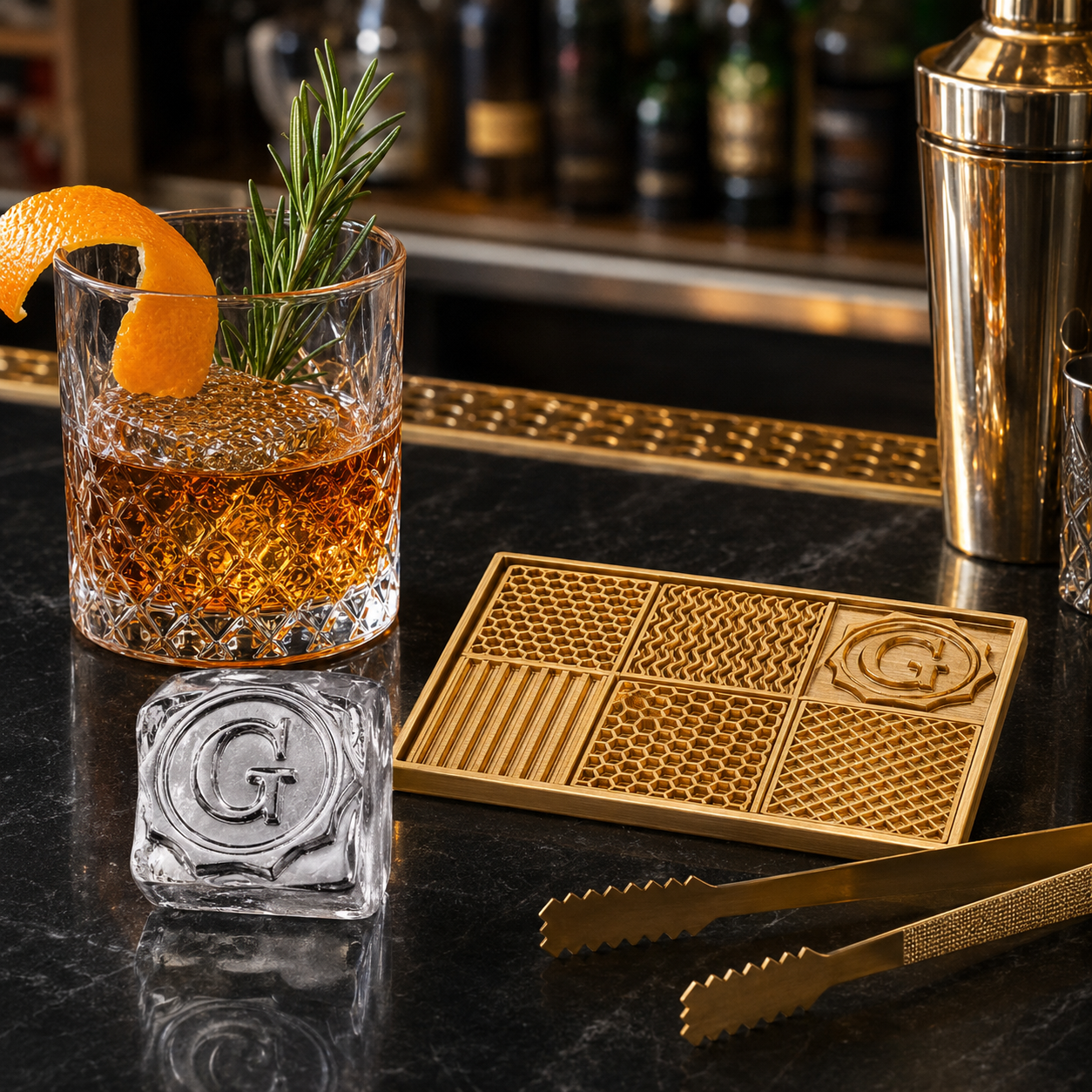 Personalized Ice Branding Plate with Custom Logo for Bars and Restaurants