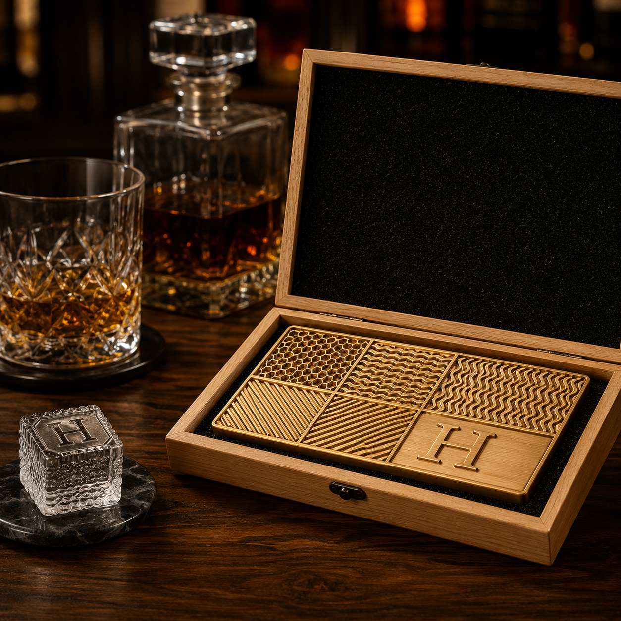 Custom Ice Cube Branding Plate for Business Logos and Signature Drinks