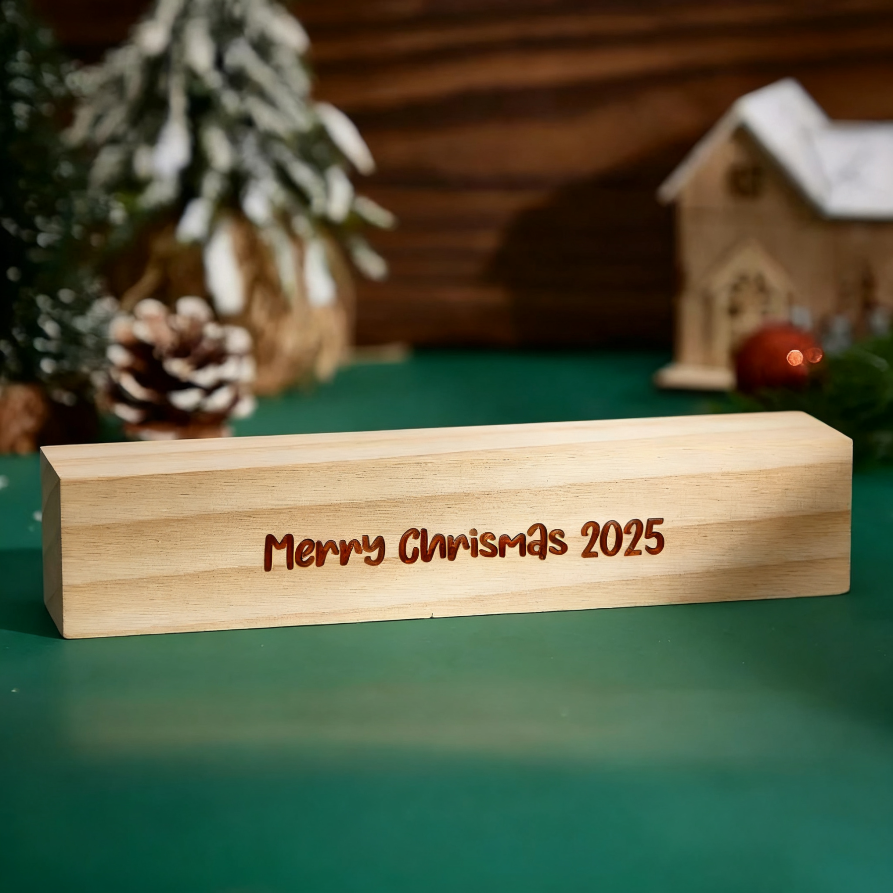 Personalized Snowman Wooden Decoration with LED Light Tabletop Winter Name Block Sign Holiday Party Supplies Christmas Gift for Family Kids