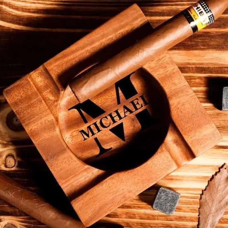 Personalized Name Ashtray with Monogram & Name Personalized Custom Gift for Smokers, for Husband