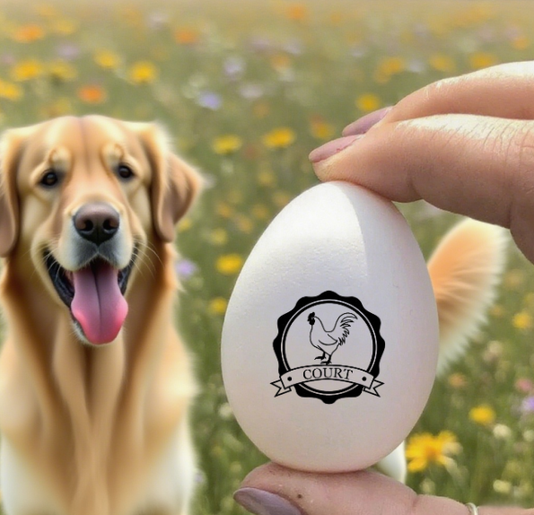 Custom Egg Stamp with Ink Pad ,Personalized for Chicken or Duck Eggs