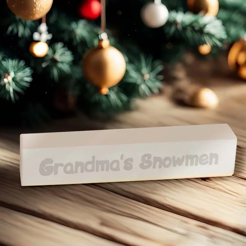 Personalized Snowman Wooden Decoration with LED Light Tabletop Winter Name Block Sign Holiday Party Supplies Christmas Gift for Family Kids