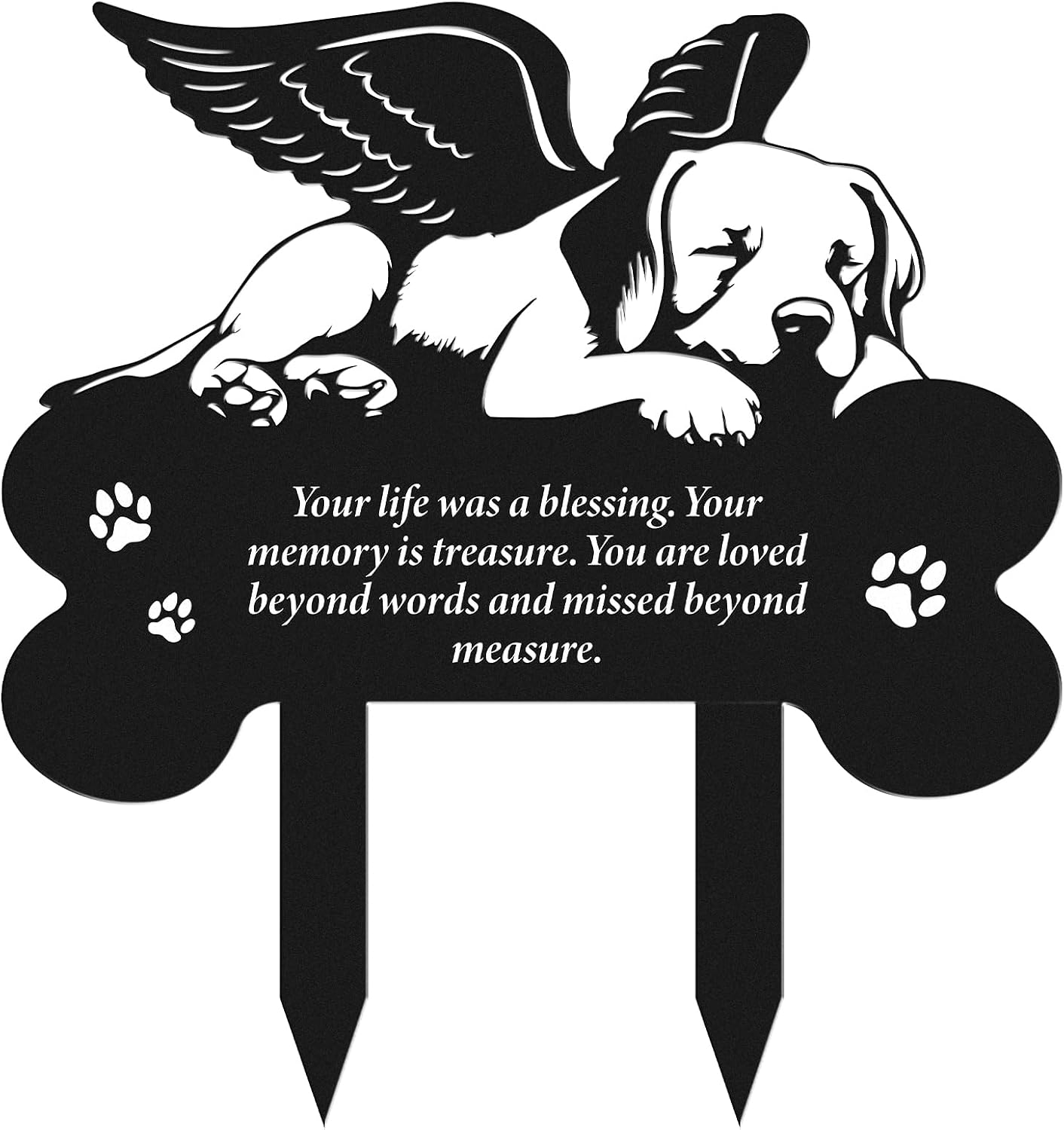 Metal Pet Grave Markers Dog, Dog Memorial Grave Markers Outdoor, Garden Plaque Decorations for Cemetery Pets