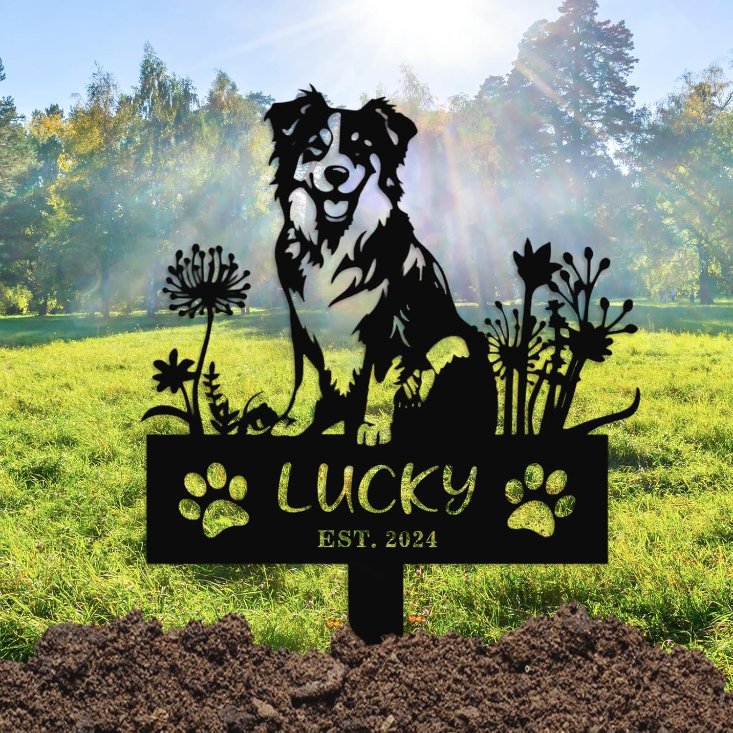 Custom Pet Memorial Garden Stake, Cat Headstone & Memorial Plaque for