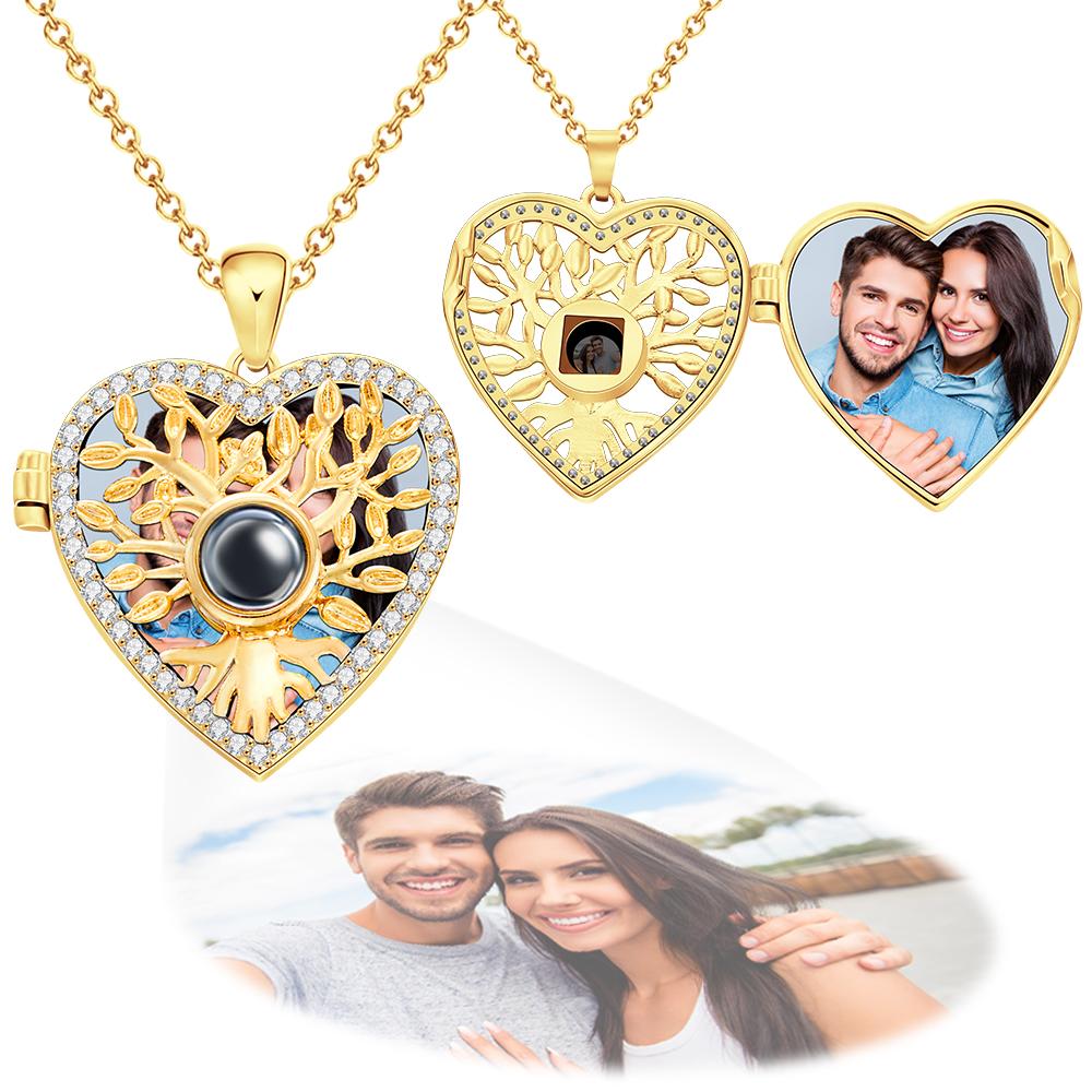 Custom Photo Projection Necklace Flip Cover Exquisite Gifts