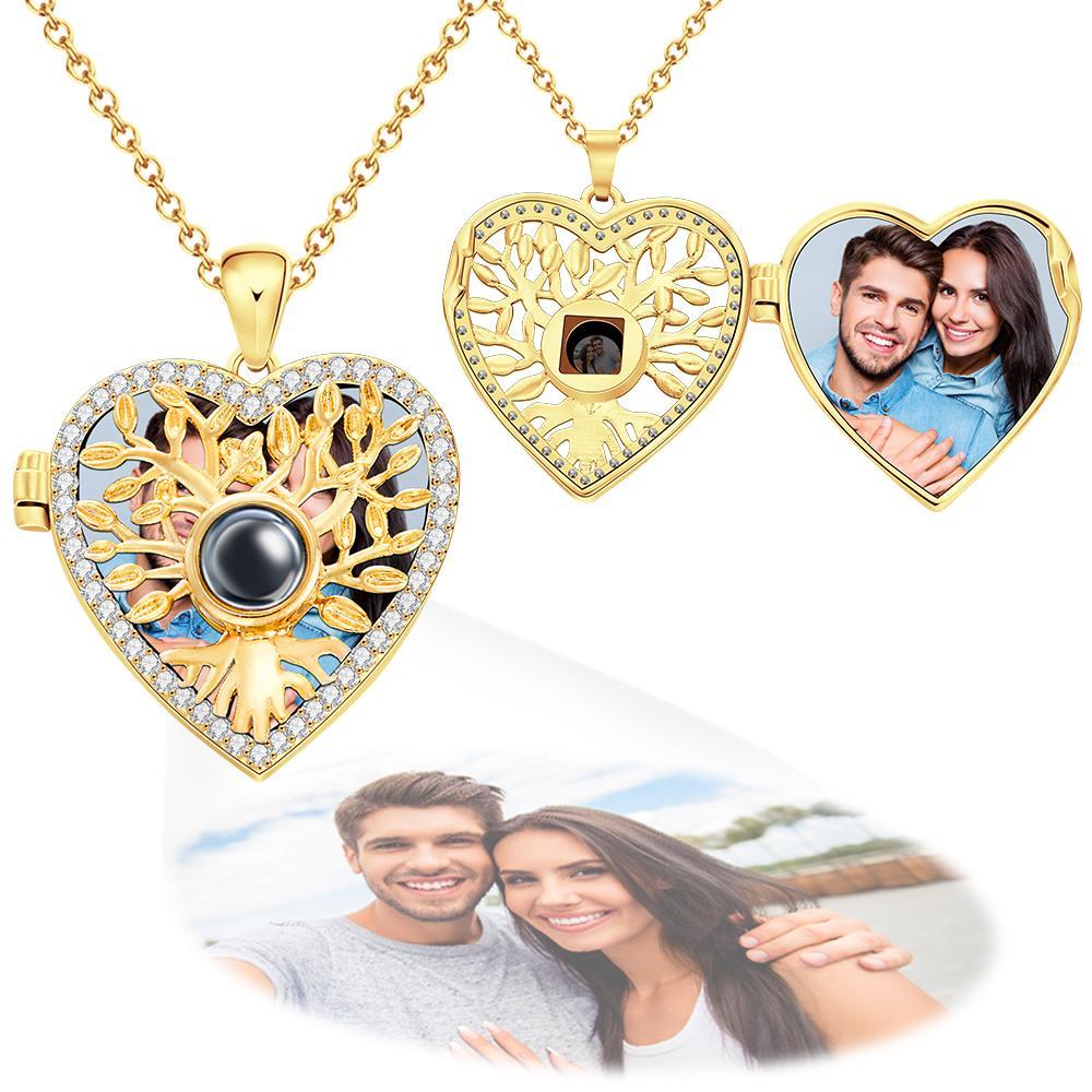 Custom Photo Projection Necklace Flip Cover Exquisite Gifts
