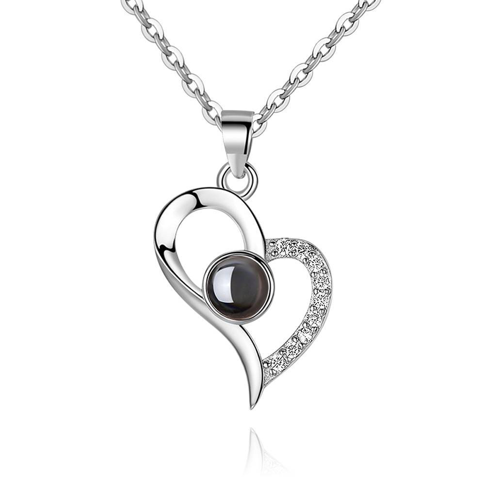 I Love You Necklace in 100 Languages Projection Photo Necklace Love Your Heart For Mother