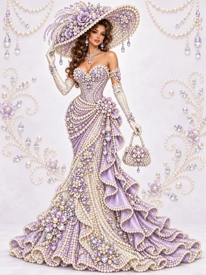 Pearl Lavender Gown-Special Shaped Diamond Painting