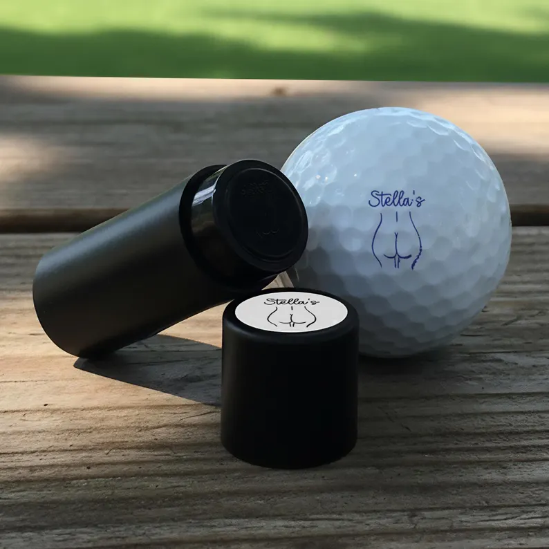 Custom Golf Ball Stamp Box, Personalized Name Logo Golf Stamp, Funny Golf Accessories for Golfers, Adult Humor Golf Balls, Golf Joke Gifts