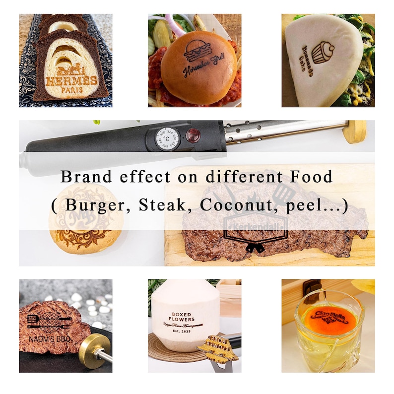 Custom Wood Branding Iron Electric Woodworking branding iron Custom Wood burning iron with Gift box Food branding iron Steak branding Stamp