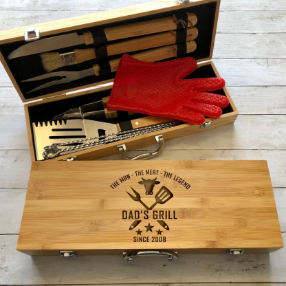 Custom bbq set, grill set, bbq grilling set, bbq set, tool set, grilling tool set, custom tool set, barbecue gift, bbq gift, man gift