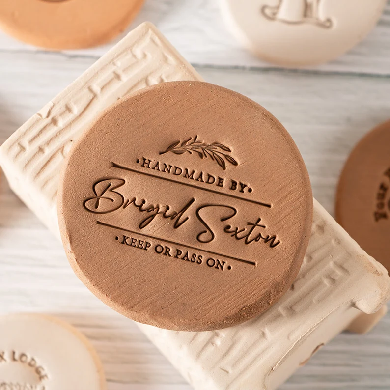 Personalised Clay Stamp | Custom Pottery Stamp | Ceramics Stamp | Gifts For Potter | Brass Mold For Clay | Pottery Tools