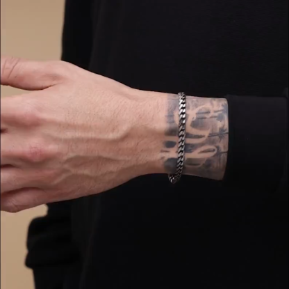 Waterproof Men's Silver Chain Bracelet,Stainless Steel Bracelet For Men,Men's Jewelry, Men's Gift, Boyfriend Gift,Father’s Day Gift For Him