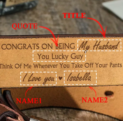 Gifts for Husband or Boyfriend Custom Engraved Leather Belt Personalized Name Belts