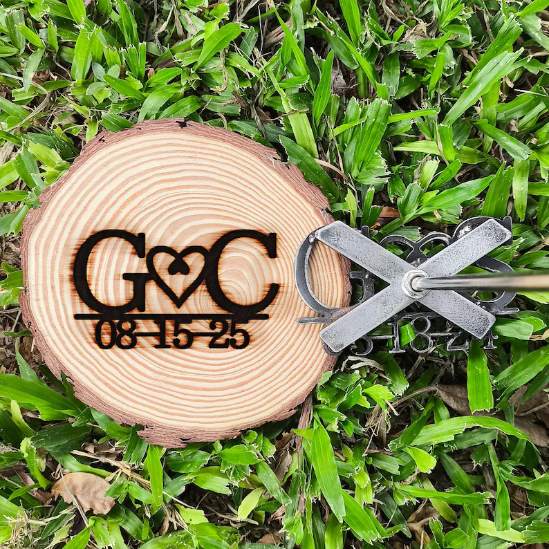 [Copy]Personalized Date and Initials Branding Iron for Newlywed Gifts, Custom Country Wedding Wood Burning Tool