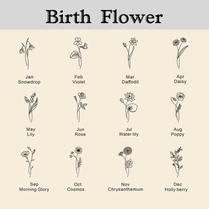 Personalized Birth Flower PU Leather Keychain with Engraved Name Wedding Party Birthday Gift for Her