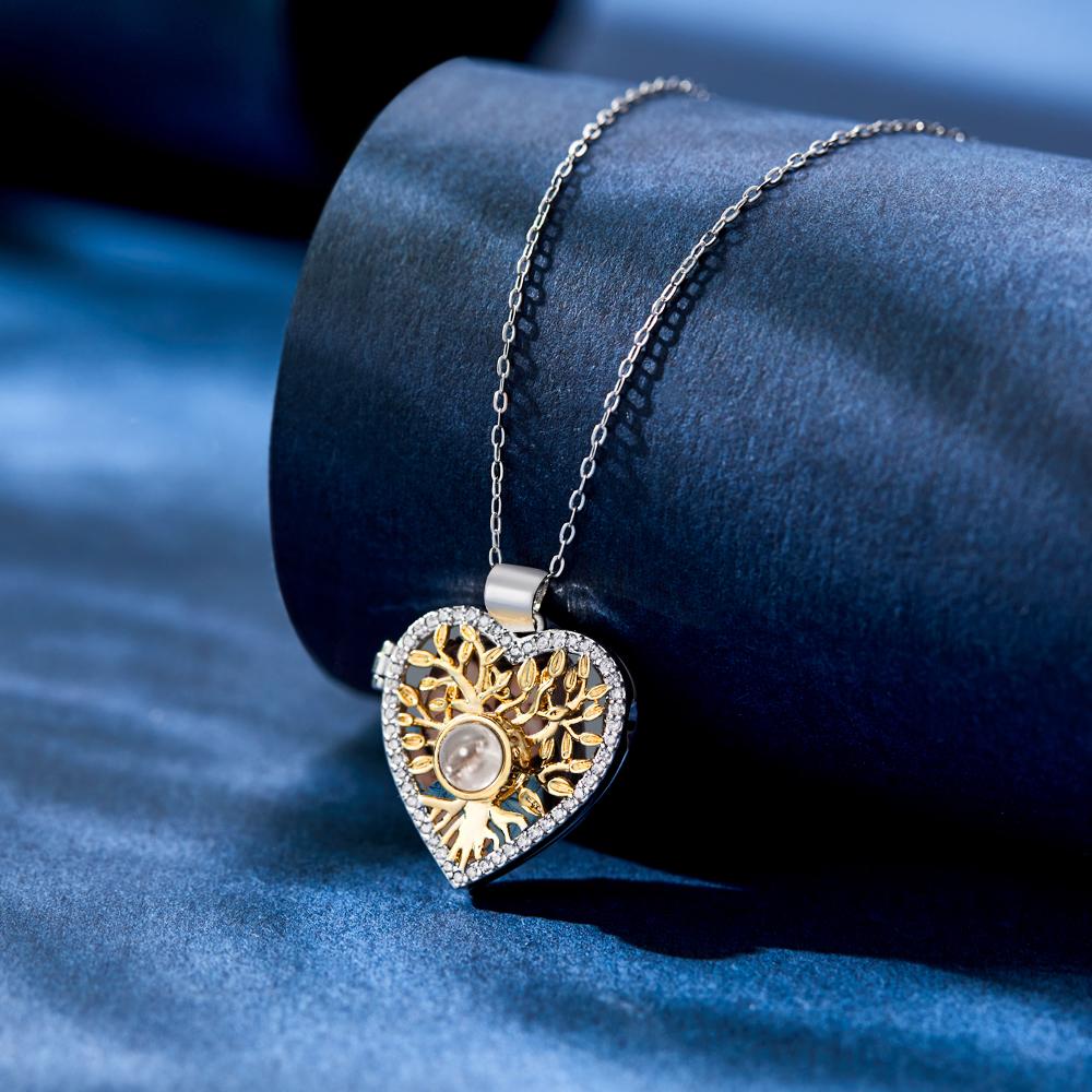Custom Photo Projection Necklace Flip Cover Exquisite Gifts