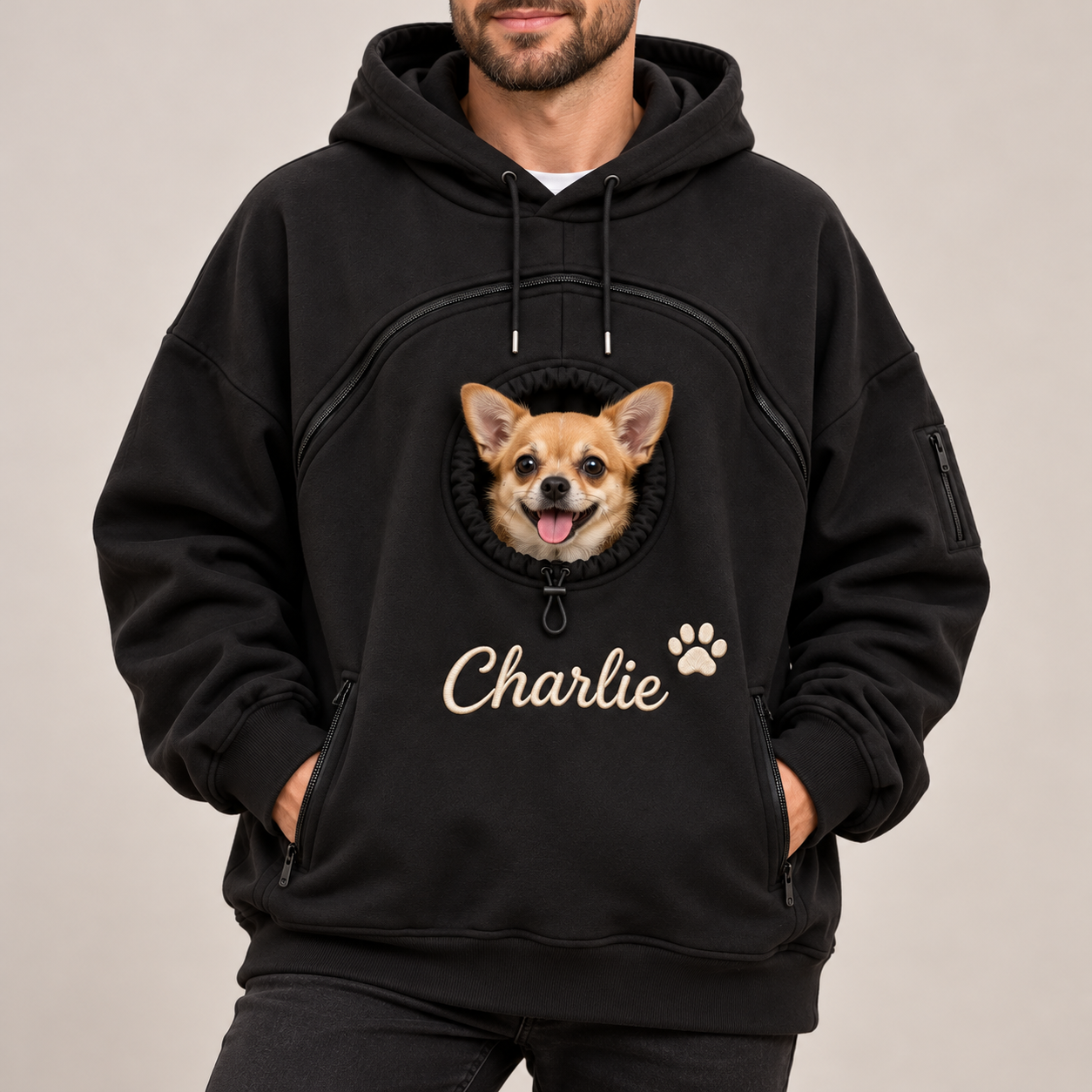 Pet Pouch Hoodie - Carry Your Dog or Cat - Cozy Pet Carrier Sweatshirt