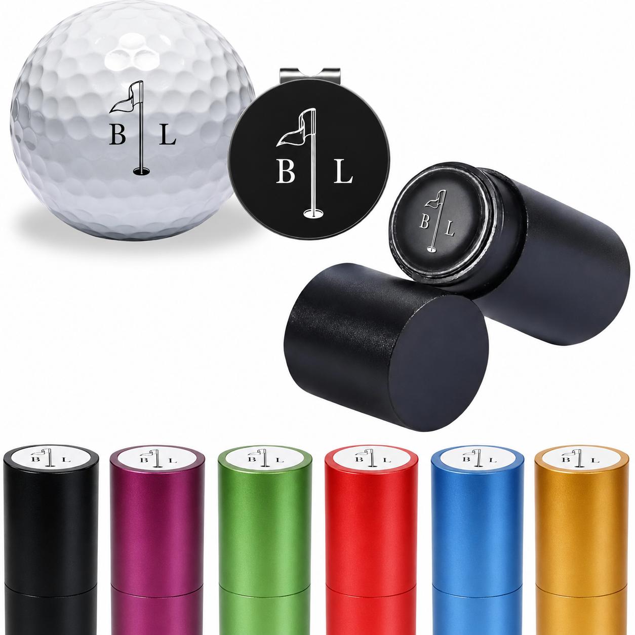 Personalized Golf Ball Stamp Marker Self Inking, Custom Logo Monogram Stamper, Quick-Dry Waterproof Golf Ball Marking Tool, Unique Golf Accessories Gift for Dad Husband Golfer