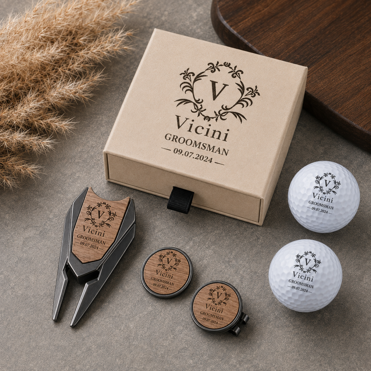 Custom Personalized Golf Divot Tool, Handmade Golf Gift Set, Ball Marker Repair Tool Combo for Men Golfers