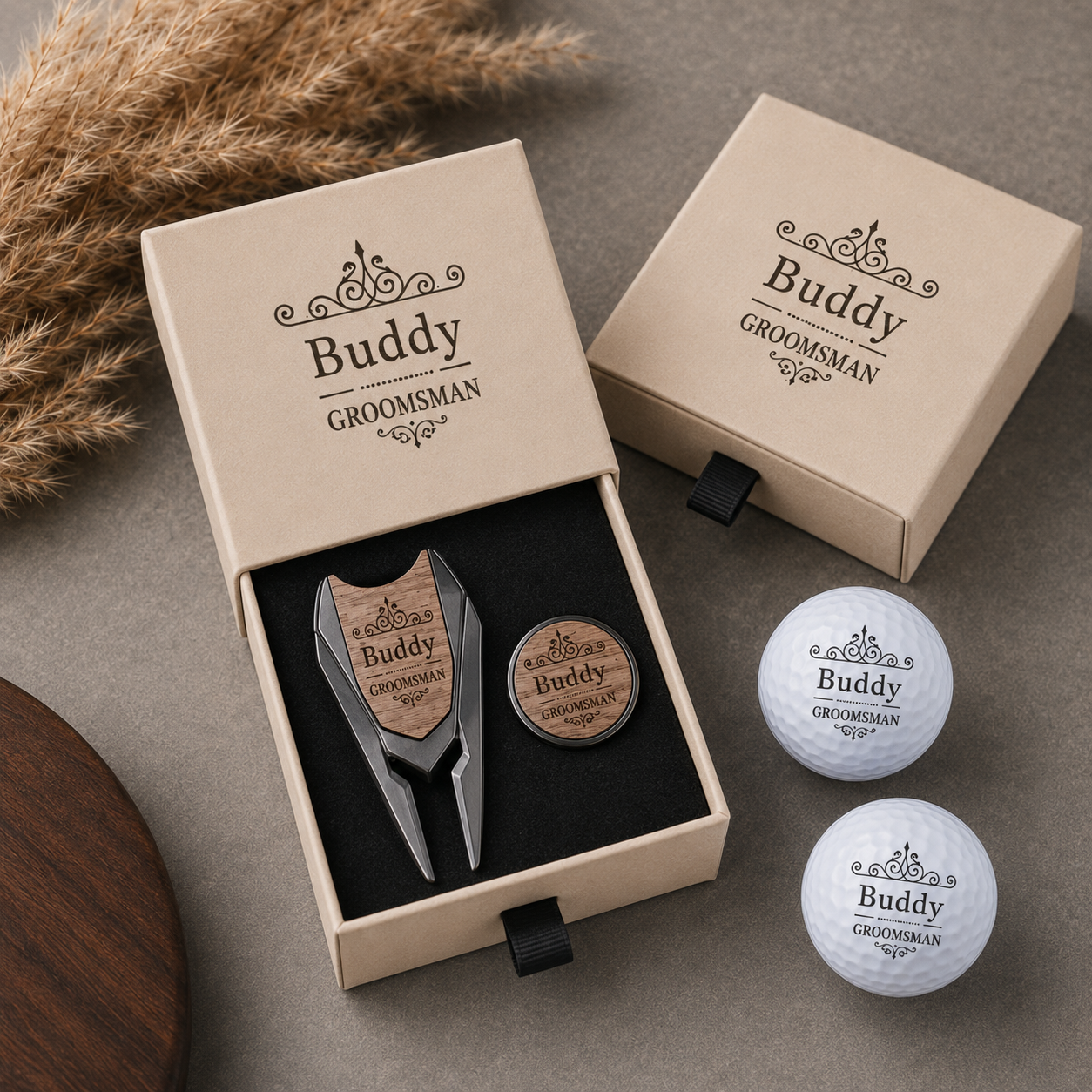 Personalized Best Man Gifts, Custom Golf Divot Tool Set, Wedding Party Gifts for Groomsmen Who Love Golf