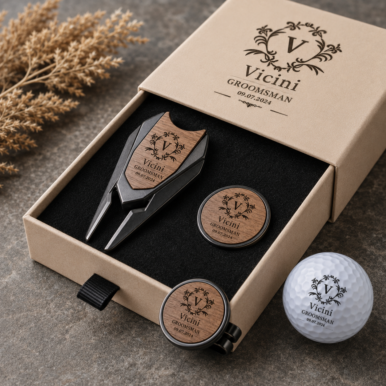 Best Groomsmen Gifts for Golfers, Personalized Golf Divot Tool Set, Custom Wedding Party Gifts for Men
