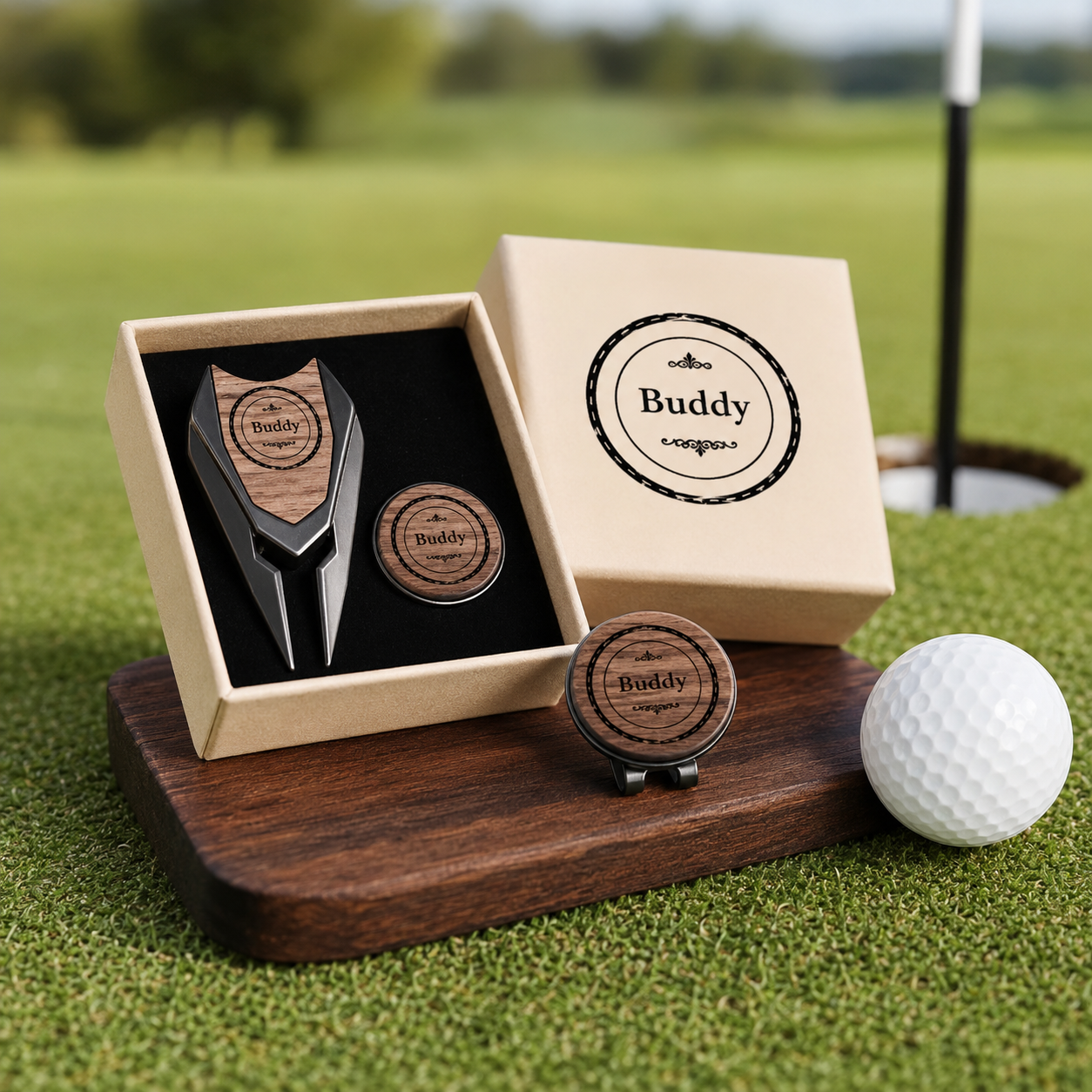 Personalized Groomsmen Golf Gifts, Custom Divot Tool Set with Initials, Golf Ball Marker & Repair Tool for Best Man Wedding Gifts