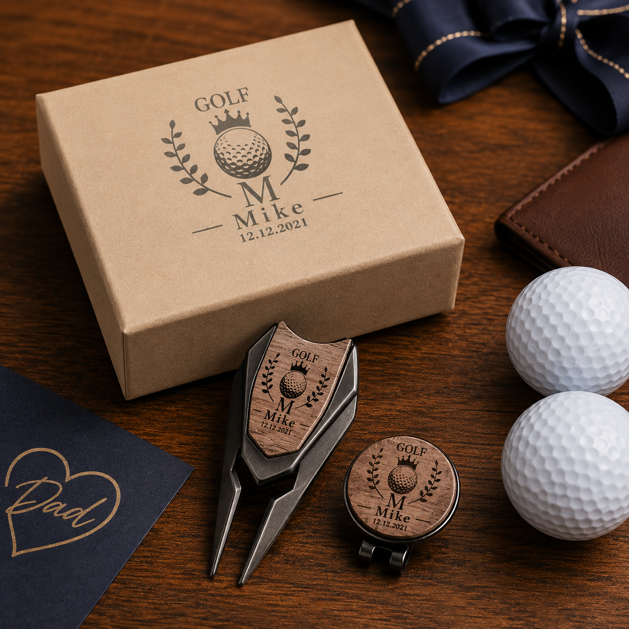 Golf Gifts for Men Who Have Everything, Personalized Divot Tool with Custom Ball Marker, Premium Golf Accessories