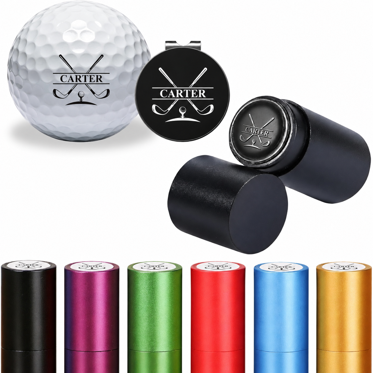 Custom Logo Golf Ball Stamp Kit, Personalized Business Logo Golf Ball Marker, Pre-Inked Waterproof Stamper, Corporate Golf Gift for Clients Teams